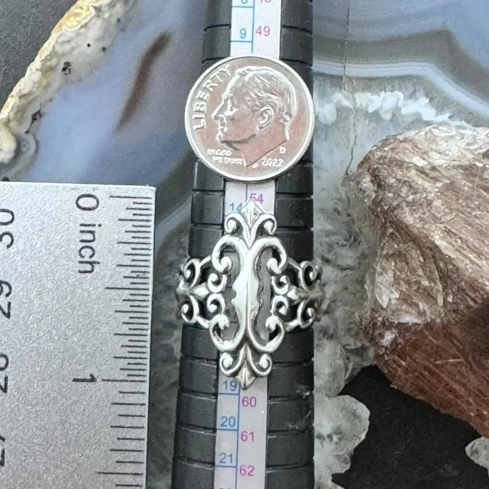 Carolyn Pollack Sterling Silver Gothic Style With Fleur-de-lis Ring For Women